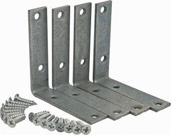 Value Collection - 3" Long x 3/4" Wide, Steel, Corner Brace - Galvanized - Apex Tool & Supply