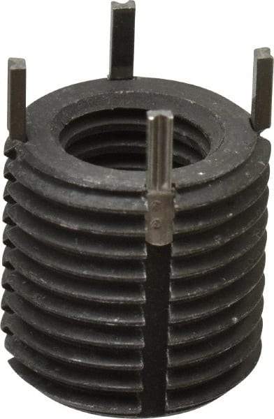 Recoil - M10x1.50 Internal, M16x1.50 External, 16mm Insert Length, Heavy Duty Keylocking Thread Inserts - Carbon Steel, Zinc Phosphate Finish, Grade C1215 - Apex Tool & Supply