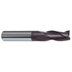 9.5mm Dia. x 72mm Overall Length 3-Flute Square End Solid Carbide SE End Mill-Round Shank-Center Cut-Firex - Apex Tool & Supply