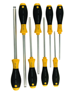 8 Piece - 1/8 - 3/8" - Ball End Hex Screwdriver MagicRing® Screw Holding SoftFinish® Cushion Grip - Apex Tool & Supply