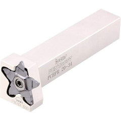 Iscar - External Thread, 0.256" Max Depth of Cut, 0.5mm Min Groove Width, 135mm OAL, Left Hand Indexable Grooving Cutoff Toolholder - 25mm Shank Height x 25mm Shank Width, PENTA 24.. Insert Style, PCHP Toolholder Style, Series PentaCut - Apex Tool & Supply