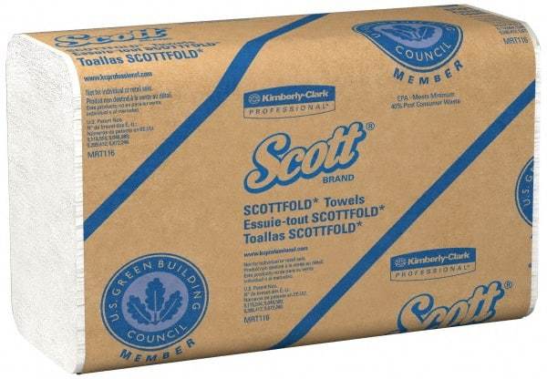 Scott - 1 Ply White Multi-Fold Paper Towels - 8" Wide - Apex Tool & Supply
