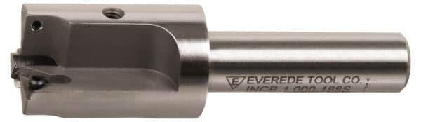 Everede Tool - 1-1/16 Inch Diameter, Interchangeable Pilot, Straight 1/2 Inch Shank Diameter, 3 Insert, Indexable Counterbore - 3.2 Inch Overall Length, TPGH 215 Insert, 3/16 Inch Pilot Hole Diameter Compatibility - Apex Tool & Supply