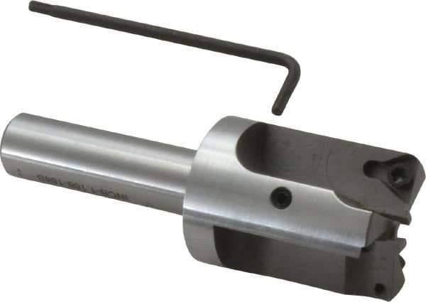 Everede Tool - 1-3/16 Inch Diameter, Interchangeable Pilot, Straight 1/2 Inch Shank Diameter, 3 Insert, Indexable Counterbore - 3.2 Inch Overall Length, TPGH 215 Insert, 3/16 Inch Pilot Hole Diameter Compatibility - Apex Tool & Supply
