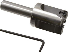 Everede Tool - 1-1/4 Inch Diameter, Interchangeable Pilot, Straight 1/2 Inch Shank Diameter, 3 Insert, Indexable Counterbore - 3.2 Inch Overall Length, TPGH 215 Insert, 5/16 Inch Pilot Hole Diameter Compatibility - Apex Tool & Supply