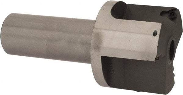 Everede Tool - 2 Inch Diameter, Interchangeable Pilot, Straight 1 Inch Shank Diameter, 3 Insert, Indexable Counterbore - 3.2 Inch Overall Length, TPGH 215 Insert, 7/16 Inch Pilot Hole Diameter Compatibility - Apex Tool & Supply