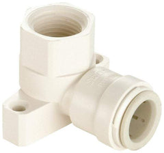 Watts - 1/2" OD, 1/2 Male NPT, Polysulfone Push-to-Connect Drop Ear Elbow - 250 Max psi, CTS x FPT, White - Apex Tool & Supply