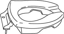 CENTOCO - 18-3/4 Inch Long, 8-1/2 Inch Inside Width, Polypropylene, Elongated, ADA Handicap Accessible Open Front with o Cover, Toilet Seat - 15 Inch Outside Width, Residential, Commercial, Health Care, Industrial, Institutional Installation, White - Apex Tool & Supply