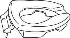 CENTOCO - 18-3/4 Inch Long, 8-1/2 Inch Inside Width, Polypropylene, Elongated, ADA Handicap Accessible Open Front with o Cover, Toilet Seat - 15 Inch Outside Width, Residential, Commercial, Health Care, Industrial, Institutional Installation, White - Apex Tool & Supply