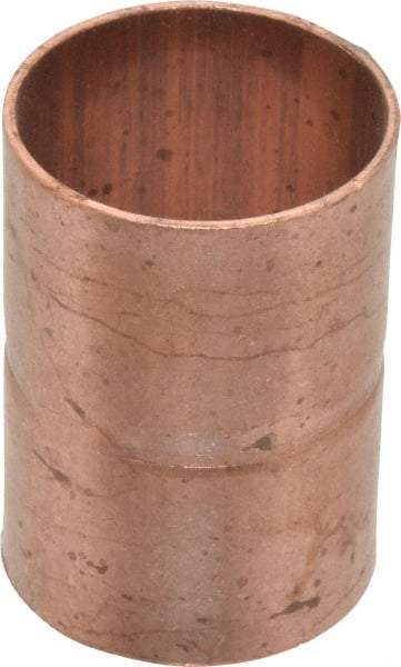 Mueller Industries - 1-1/4" Wrot Copper Pipe Coupling with Rolled Stop - C x C, Solder Joint - Apex Tool & Supply