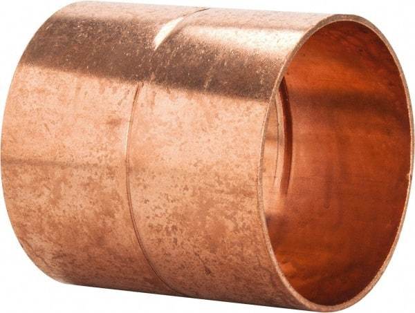 Mueller Industries - 4" Wrot Copper Pipe Coupling with Rolled Stop - C x C, Solder Joint - Apex Tool & Supply