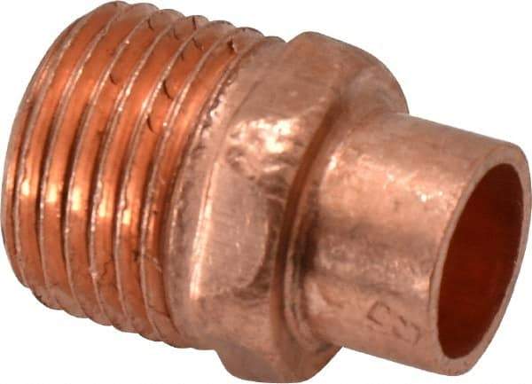 Mueller Industries - 3/8 x 1/2" Wrot Copper Pipe Adapter - C X M, Solder Joint - Apex Tool & Supply