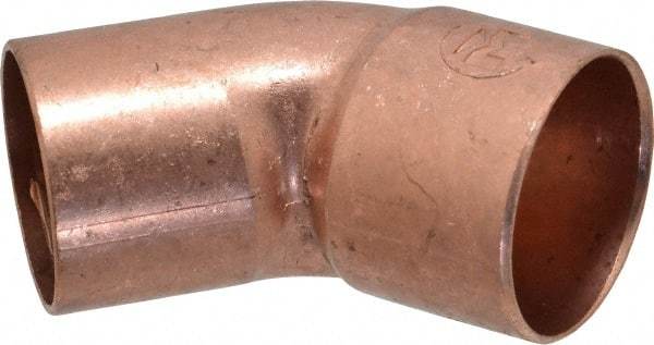 Mueller Industries - 1-1/4" Wrot Copper Pipe 45° Elbow - FTG x C, Solder Joint - Apex Tool & Supply