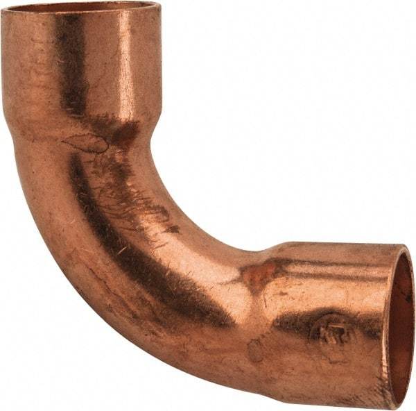 Mueller Industries - 1/2" Wrot Copper Pipe 90° Long Radius Elbow - C x C, Solder Joint - Apex Tool & Supply