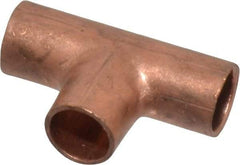 Mueller Industries - 1/8" Wrot Copper Pipe Tee - C x C x C, Solder Joint - Apex Tool & Supply