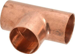 Mueller Industries - 2" Wrot Copper Pipe Tee - C x C x C, Solder Joint - Apex Tool & Supply