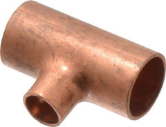 Mueller Industries - 1/2 x 1/2 x 1/4" Wrot Copper Pipe Tee - C x C x C, Solder Joint - Apex Tool & Supply