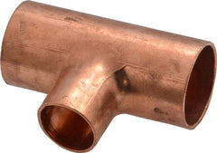 Mueller Industries - 3/4 x 3/4 x 1/2" Wrot Copper Pipe Tee - C x C x C, Solder Joint - Apex Tool & Supply