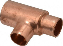 Mueller Industries - 3/4 x 1/2 x 1/2" Wrot Copper Pipe Tee - C x C x C, Solder Joint - Apex Tool & Supply