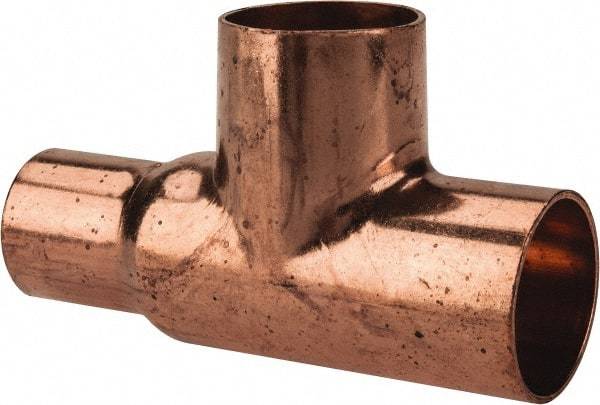 Mueller Industries - 1 x 3/4 x 1" Wrot Copper Pipe Tee - C x C x C, Solder Joint - Apex Tool & Supply
