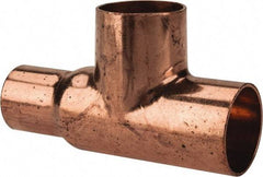 Mueller Industries - 1 x 3/4 x 1" Wrot Copper Pipe Tee - C x C x C, Solder Joint - Apex Tool & Supply
