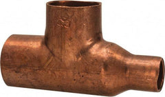 Mueller Industries - 1 x 1/2 x 1" Wrot Copper Pipe Tee - C x C x C, Solder Joint - Apex Tool & Supply