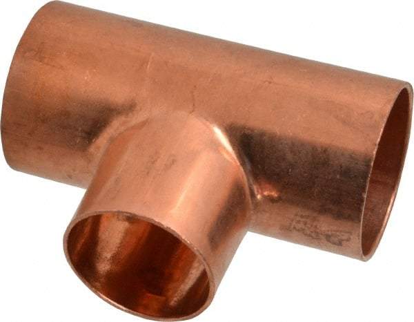 Mueller Industries - 1-1/2 x 1-1/2 x 1-1/4" Wrot Copper Pipe Tee - C x C x C, Solder Joint - Apex Tool & Supply