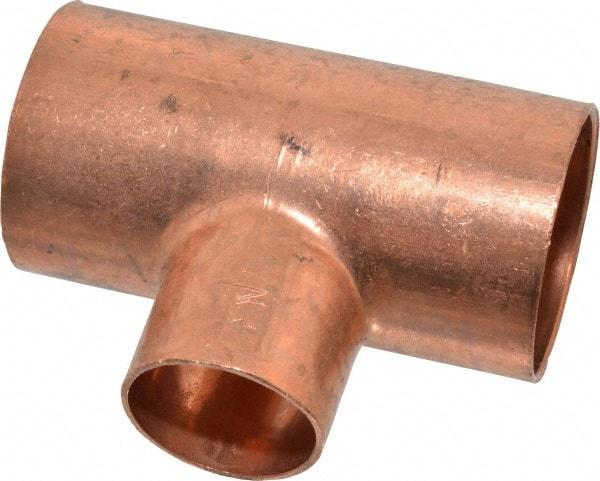 Mueller Industries - 1-1/2 x 1-1/2 x 1" Wrot Copper Pipe Tee - C x C x C, Solder Joint - Apex Tool & Supply