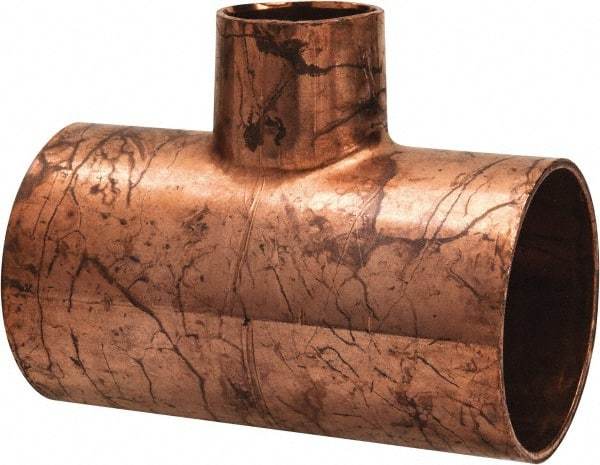 Mueller Industries - 1-1/2 x 1-1/2 x 3/4" Wrot Copper Pipe Tee - C x C x C, Solder Joint - Apex Tool & Supply