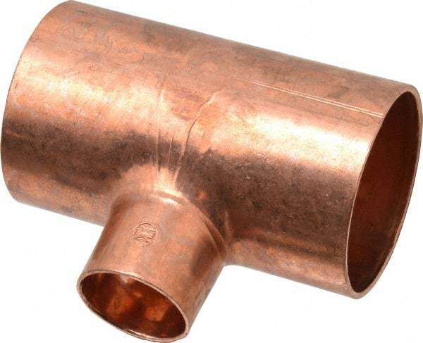 Mueller Industries - 2 x 2 x 1" Wrot Copper Pipe Tee - C x C x C, Solder Joint - Apex Tool & Supply