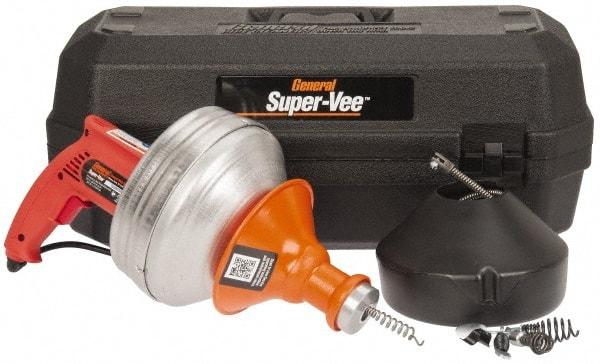 General Pipe Cleaners - Electric Battery Drain Cleaning Machine - For 3" Pipe, 500 Max RPM - Apex Tool & Supply
