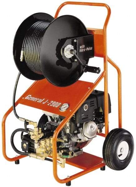 General Pipe Cleaners - Gas Jet Battery Drain Cleaning Machine - For 3" to 8" Pipe, 200' Cable - Apex Tool & Supply