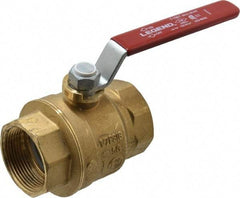 Legend Valve - 1-1/2" Pipe, Full Port, Brass Standard Ball Valve - Inline - One Way Flow, FNPT x FNPT Ends, Lever Handle, 600 WOG, 150 WSP - Apex Tool & Supply