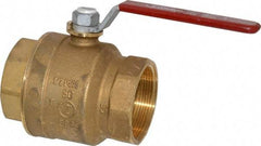 Legend Valve - 2" Pipe, Full Port, Brass Standard Ball Valve - Inline - One Way Flow, FNPT x FNPT Ends, Lever Handle, 600 WOG, 150 WSP - Apex Tool & Supply