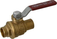 Legend Valve - 1/2" Pipe, Full Port, Brass Standard Ball Valve - Inline - One Way Flow, Soldered x Soldered Ends, Lever Handle, 600 WOG, 150 WSP - Apex Tool & Supply