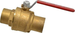 Legend Valve - 1-1/2" Pipe, Full Port, Brass Standard Ball Valve - Inline - One Way Flow, Soldered x Soldered Ends, Lever Handle, 600 WOG, 150 WSP - Apex Tool & Supply