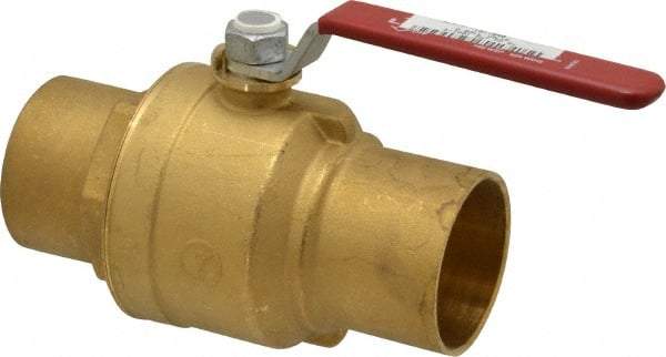 Legend Valve - 2" Pipe, Full Port, Brass Standard Ball Valve - Inline - One Way Flow, Soldered x Soldered Ends, Lever Handle, 600 WOG, 150 WSP - Apex Tool & Supply