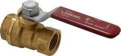 Legend Valve - 3/8" Pipe, Full Port, Brass Standard Ball Valve - Inline - One Way Flow, FNPT x FNPT Ends, Lever Handle, 600 WOG, 150 WSP - Apex Tool & Supply