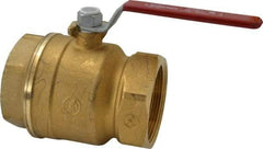 Legend Valve - 3" Pipe, Full Port, Brass Standard Ball Valve - Inline - One Way Flow, FNPT x FNPT Ends, Lever Handle, 400 WOG, 150 WSP - Apex Tool & Supply