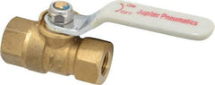 Value Collection - 1/8" Pipe, Standard Port, Brass Standard Ball Valve - Inline - One Way Flow, FNPT x FNPT Ends, Lever Handle, 400 WOG, 125 WSP - Apex Tool & Supply