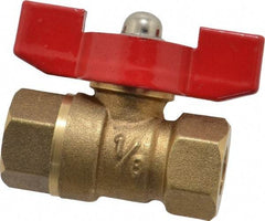Midwest Control - 1/8" Pipe, Brass Miniature Ball Valve - Inline - One Way Flow, FNPT x FNPT Ends, Tee Handle, 600 WOG, 150 WSP - Apex Tool & Supply