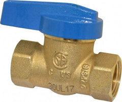 Legend Valve - 3/8" Pipe, Brass, Straight without Side Tap, Gas Ball Valve - 175 psi WOG Rating, Wedge Handle, FNPT x FNPT End Connections, 1 Piece - Apex Tool & Supply