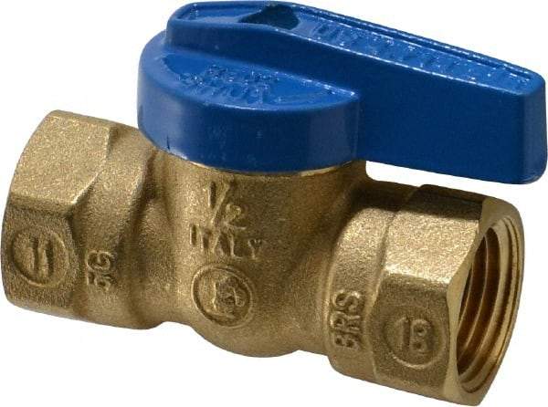 Legend Valve - 1/2" Pipe, Brass, Straight without Side Tap, Gas Ball Valve - 175 psi WOG Rating, Wedge Handle, FNPT x FNPT End Connections, 1 Piece - Apex Tool & Supply