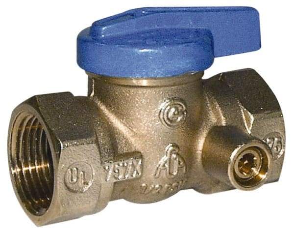Legend Valve - 3/4" Pipe, Brass, Straight with Side Tap, Gas Ball Valve - 175 psi WOG Rating, Wedge Handle, FNPT x FNPT End Connections, 1 Piece - Apex Tool & Supply