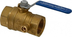 Legend Valve - 1" Pipe, Brass, Straight with Side Tap, Gas Ball Valve - 175 psi WOG Rating, Wedge Handle, FNPT x FNPT End Connections, 1 Piece - Apex Tool & Supply