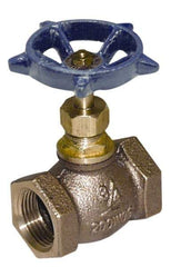 Legend Valve - 1-1/4" Pipe, FNPT Ends, Lead Free Brass Rising Stem Globe Valve - Lead Free Brass Disc, Threaded Bonnet, 200 psi WOG, 125 psi WSP, Class 125 - Apex Tool & Supply