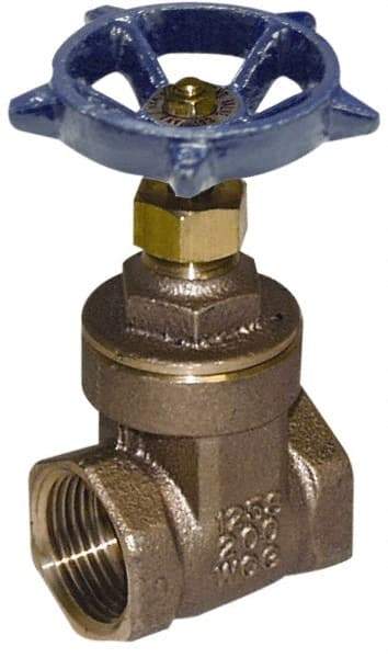 Legend Valve - 2-1/2" Pipe, Threaded Bronze Solid Wedge Stem Gate Valve - 200 WOG, 125 WSP, Screw-In Bonnet - Apex Tool & Supply