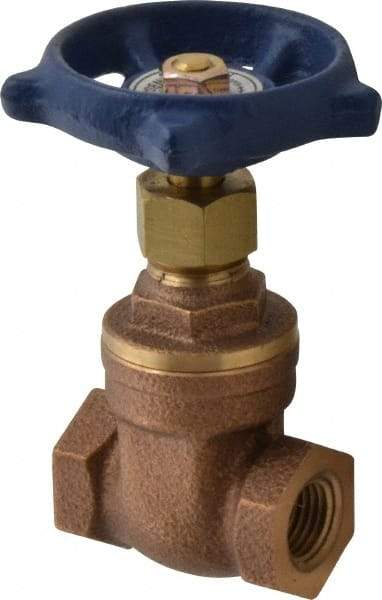 Legend Valve - 1/4" Pipe, Threaded Bronze Solid Wedge Stem Gate Valve - 200 WOG, 125 WSP, Screw-In Bonnet - Apex Tool & Supply