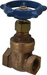 Legend Valve - 3/8" Pipe, Threaded Bronze Solid Wedge Stem Gate Valve - 200 WOG, 125 WSP, Screw-In Bonnet - Apex Tool & Supply