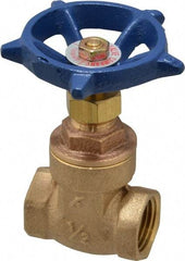 Legend Valve - 1/2" Pipe, Threaded Bronze Solid Wedge Stem Gate Valve - 200 WOG, 125 WSP, Screw-In Bonnet - Apex Tool & Supply